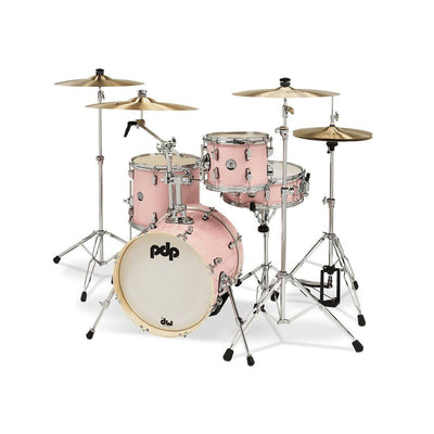 PDP New Yorker 4-Piece Shell Pack 16", Pale Rose Sparkle, Chrome Hardware