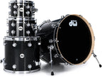 DW Collector's Series Maple Black Ice Finish 5pcs. Shell Drum Set
