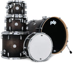 PDP Concept Maple 5-Piece Shell Pack 22", Satin Charcoal Burst, Chrome Hardware