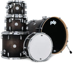PDP Concept Maple 5-Piece Shell Pack 22", Satin Charcoal Burst, Chrome Hardware