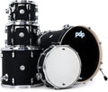 PDP Concept Maple 5-Piece Shell Pack 22", Satin Black, Chrome Hardware