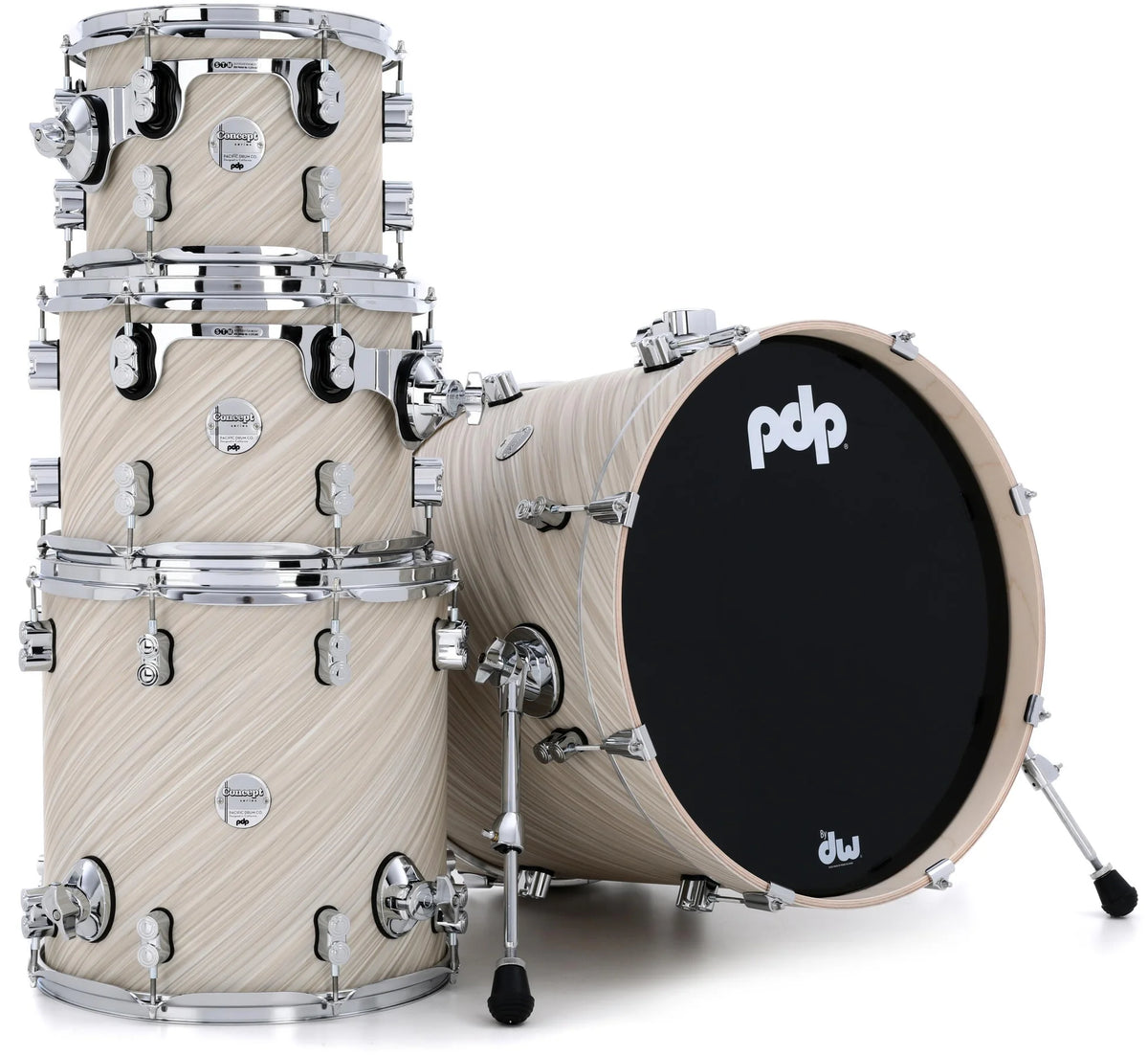PDP Concept Maple 4-Piece Shell Pack 20", Twisted Ivory, Chrome Hardware