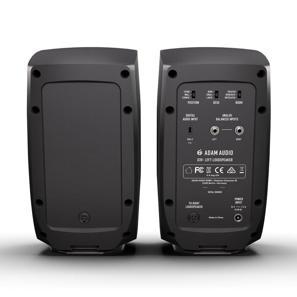 ADAM Audio D3V Desktop Monitors, Black (Sold in Pairs)