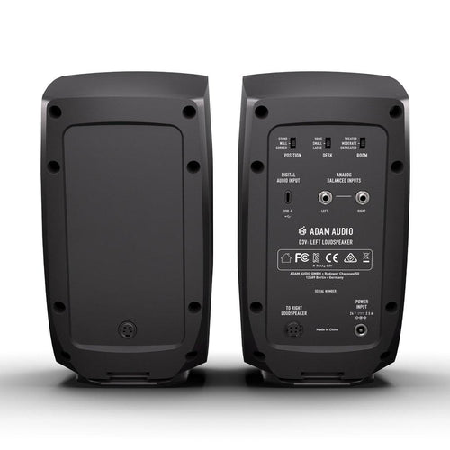 ADAM Audio D3V Desktop Monitors, Black (Sold in Pairs)