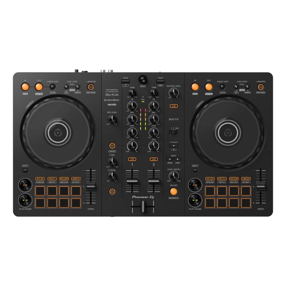 Pioneer DJ DDJ-FLX4-W 2-Channel DJ Controller, Black (Compatible with Rekordbox and Serato DJ Lite)
