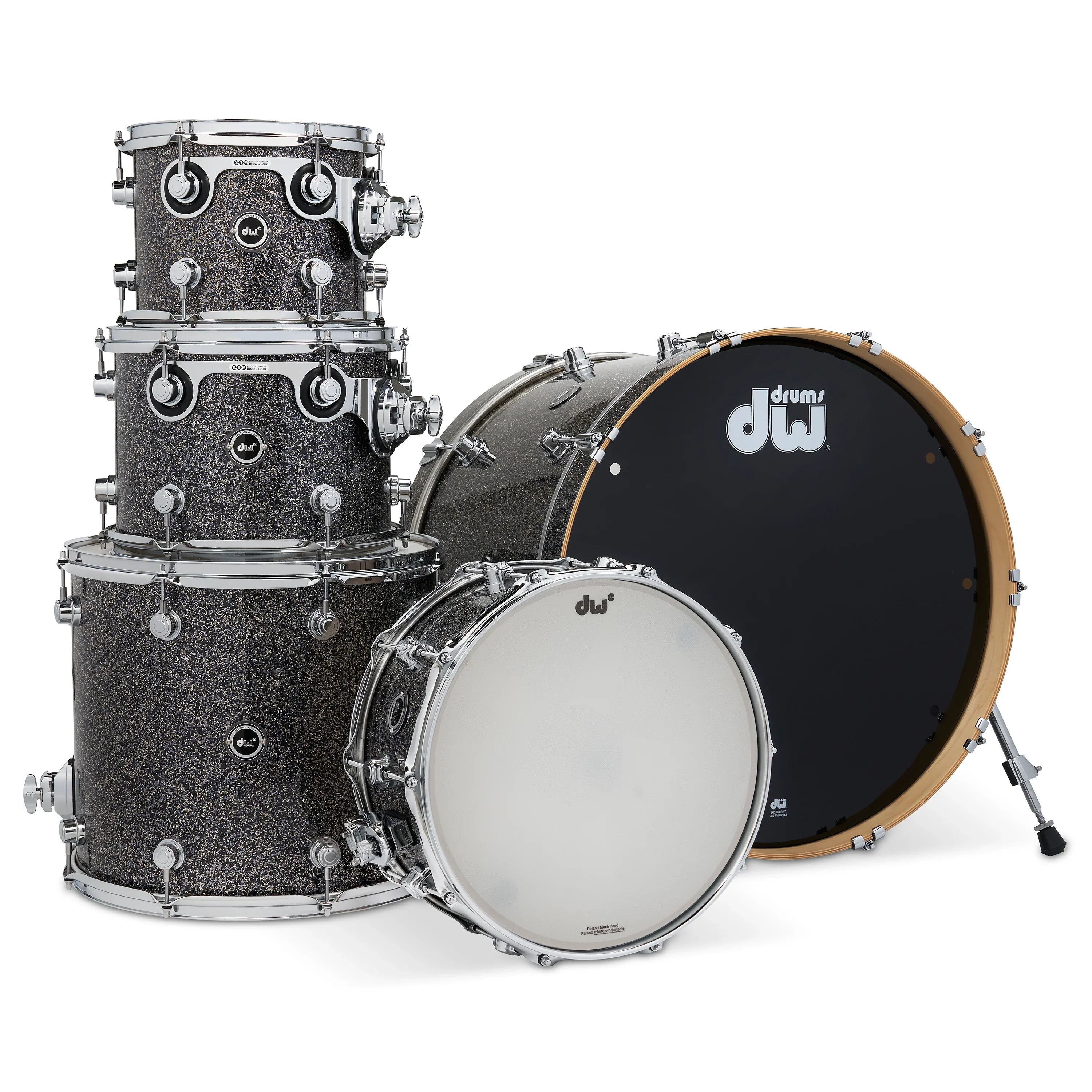 DW Performance Series Black Diamond Finish 5pcs. Shell Drum Set