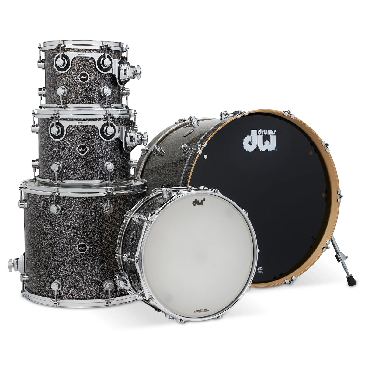 DW Performance Series Black Diamond Finish 5pcs. Shell Drum Set