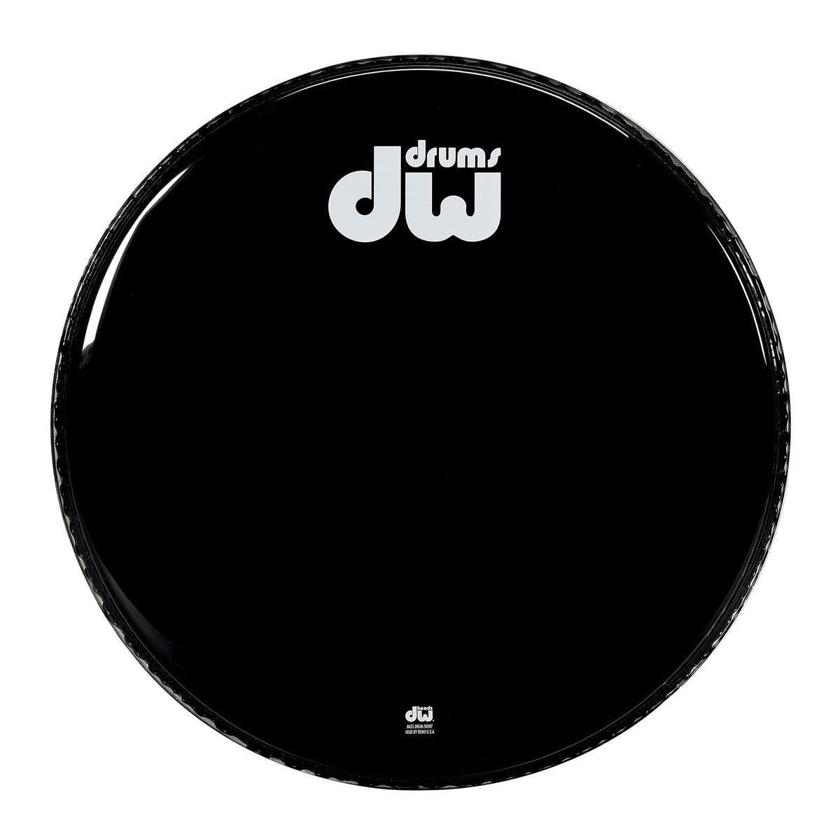 DW 20" Gloss Black Bass Drum Head, Non-Vented