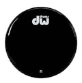DW 24" Gloss Black Bass Drum Head, Non-Vented