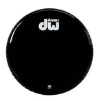 DW 24" Gloss Black Bass Drum Head, Non-Vented