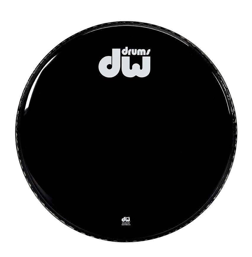 DW 24" Gloss Black Bass Drum Head, Non-Vented