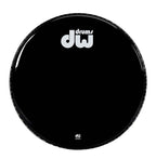 DW 24" Gloss Black Bass Drum Head, Non-Vented