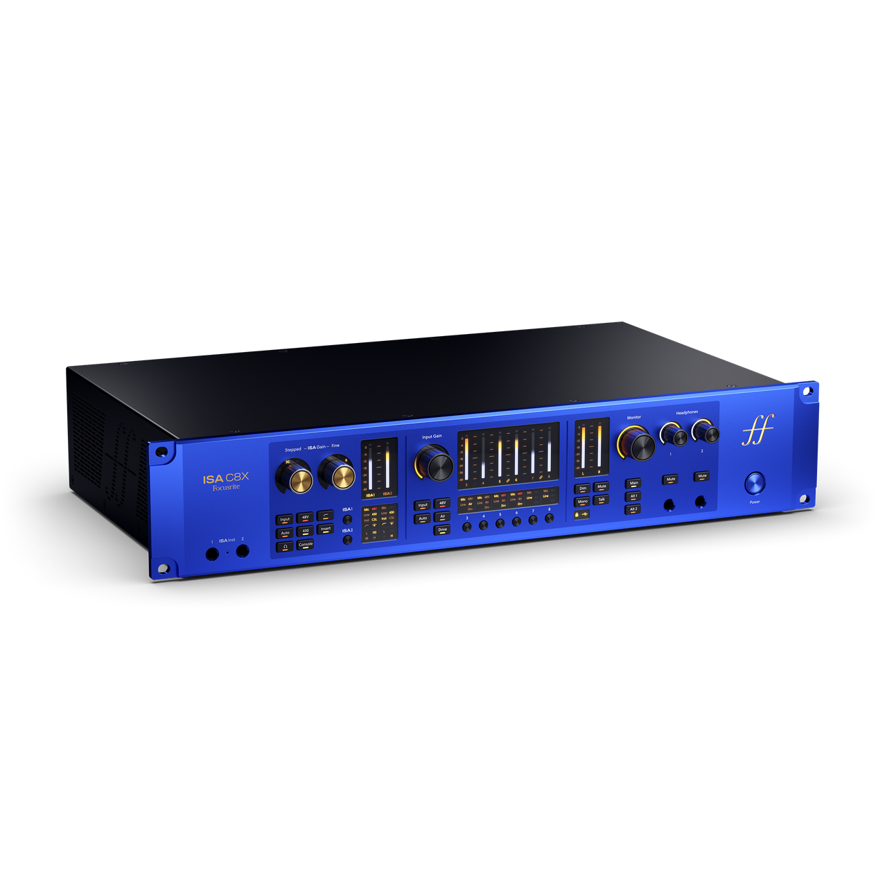 Focusrite ISA C8X 26-in, 28-out USB-C audio interface with eight preamps, including two ISA transformer mic preamps