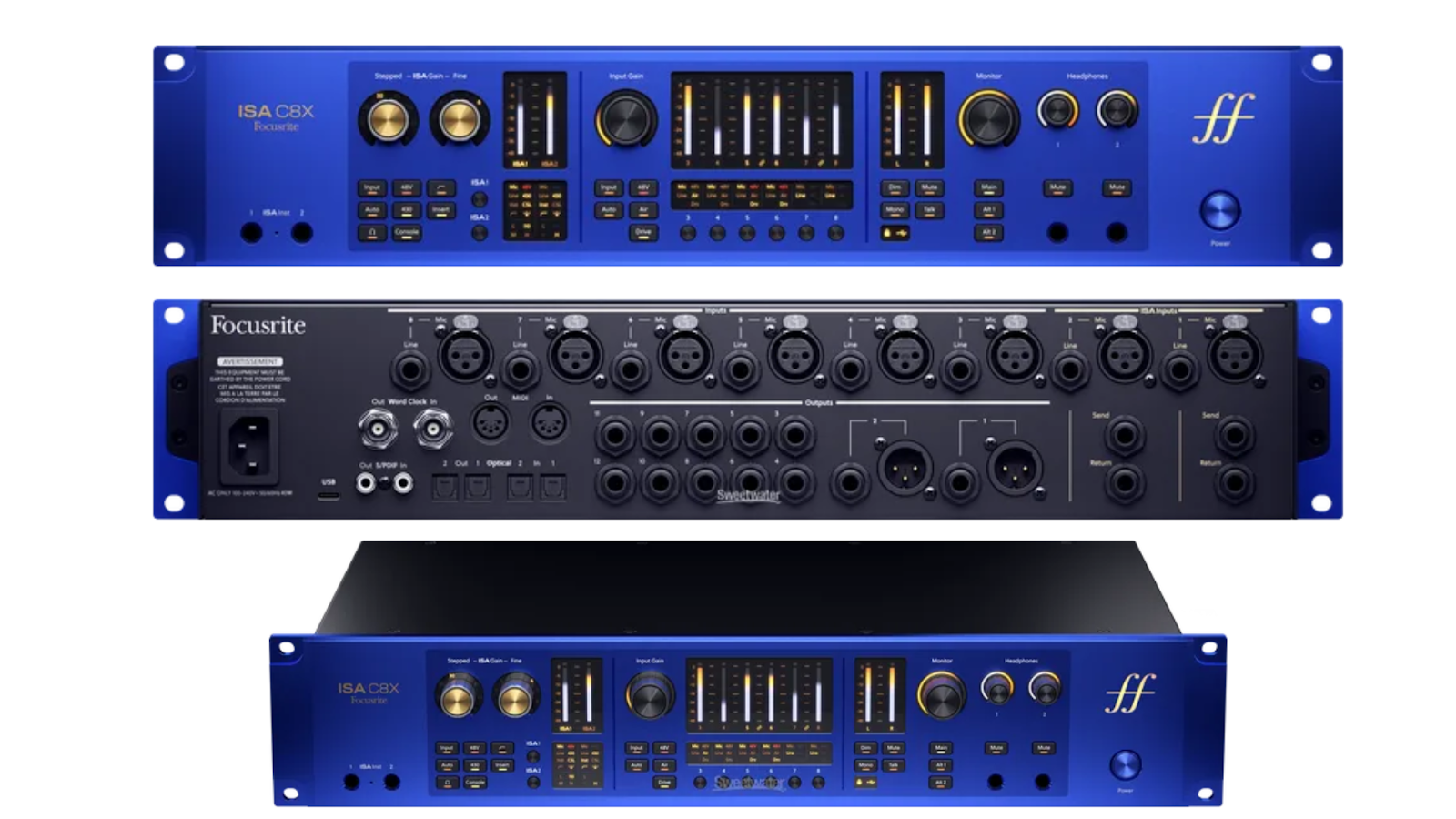 Focusrite ISA C8X 26-in, 28-out USB-C audio interface with eight preamps, including two ISA transformer mic preamps
