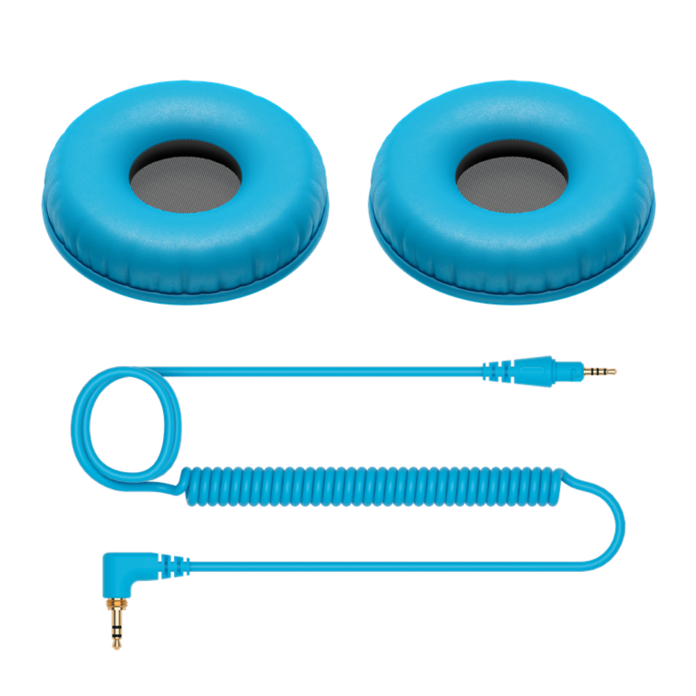 Pioneer DJ HC-CP08-L Headphone Cable + Earpads, Blue