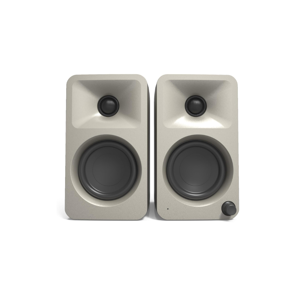 Kanto Audio ORAMB 100W Powered Reference Desktop Speakers with BT 5.0 and USB-C Input, Type G Power Cord, Moon (Sold in Pairs)
