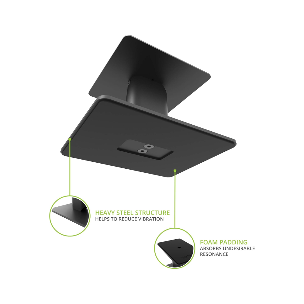 Kanto Audio SP6HD Desktop Speaker Stands for Med/Large Bookshelf Speakers & Mid-Size/Full-Size 4”-7” Studio Monitors, Black (Sold in Pairs)
