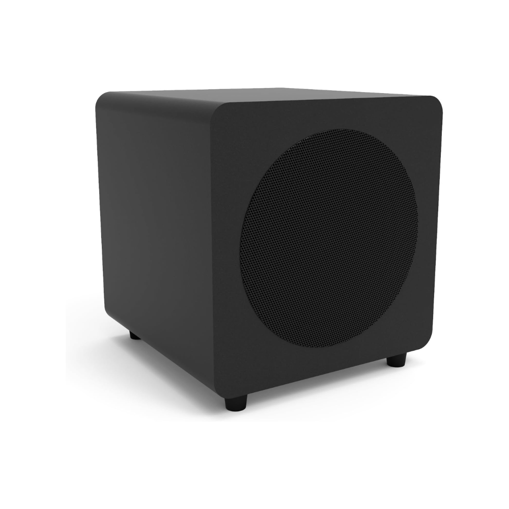 Kanto Audio SUB8 Sealed Powered Subwoofer, 300W Peak Power, 8" Woofer, Vinyl, Type C and Type G Power Cords, Matte Black