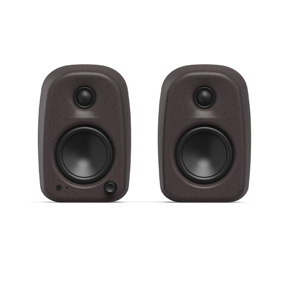 Kanto Audio UKI 100W Desktop Speakers with Bluetooth, USB-C, Headphone out, Pumice (Speckled Brown), Sold in Pairs