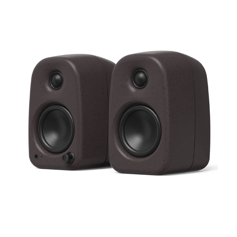 Kanto Audio UKI 100W Desktop Speakers with Bluetooth, USB-C, Headphone out, Pumice (Speckled Brown), Sold in Pairs