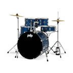 PDP CENTERstage 5-Piece Complete Drum Kit 22", Royal Blue Sparkle (Hardware, Cymbals & Throne)