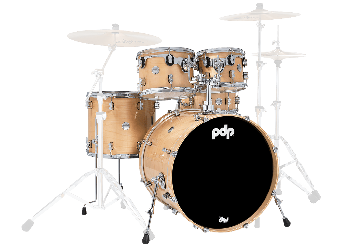 PDP Concept Maple 5-Piece Shell Pack 22", Natural Lacquer, Chrome Hardware