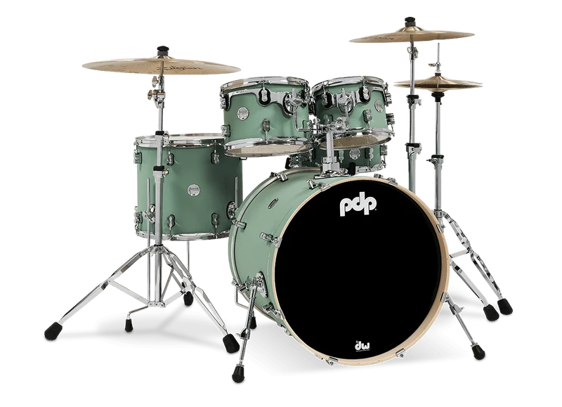 PDP Concept Maple 5-Piece Shell Pack 22", Satin Seafoam, Chrome Hardware