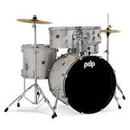 PDP CENTERstage 5-Piece Complete Drum Kit 22", Diamond White Sparkle (Hardware, Cymbals & Throne)