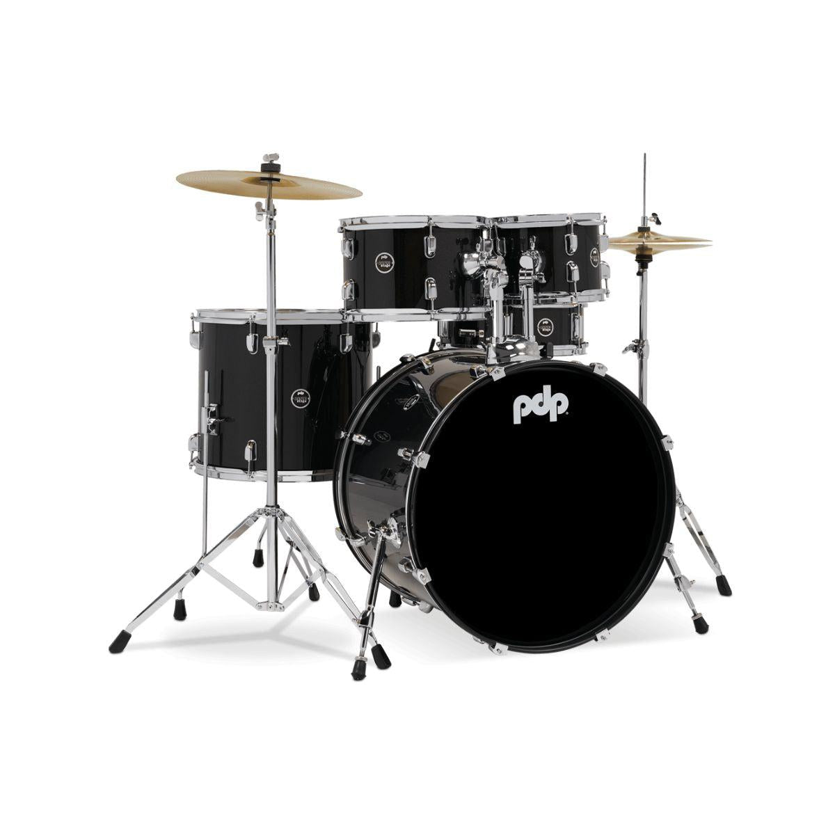 PDP CENTERstage 5-Piece Complete Drum Kit 22", Iridescent Black Sparkle (Hardware, Cymbals & Throne)