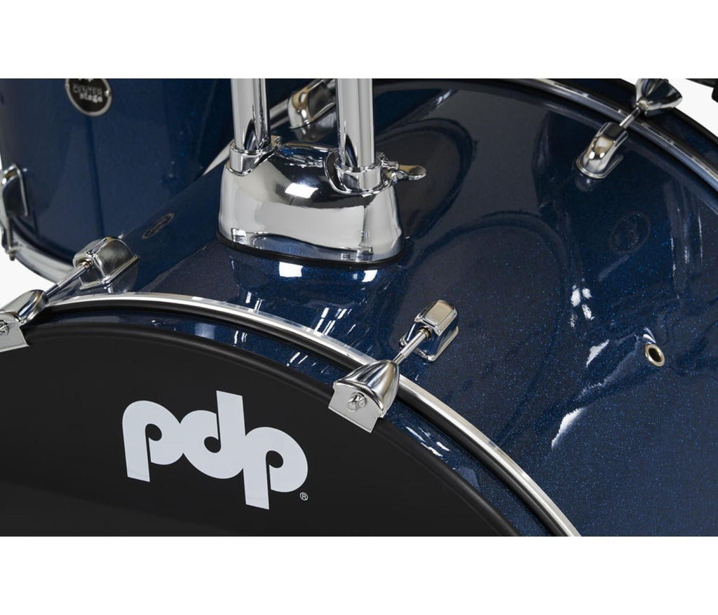 PDP CENTERstage 5-Piece Complete Drum Kit 22", Royal Blue Sparkle (Hardware, Cymbals & Throne)