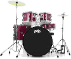 PDP CENTERstage 5-Piece Complete Drum Kit 22", Ruby Red Sparkle (Hardware, Cymbals & Throne)