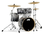 PDP Concept Maple 4-Piece Shell Pack 20", Silver-to-Black Fade, Chrome Hardware