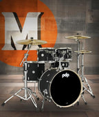 PDP Concept Maple 5-Piece Shell Pack 22", Satin Black, Chrome Hardware