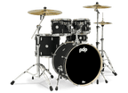 PDP Concept Maple 5-Piece Shell Pack 22", Satin Black, Chrome Hardware