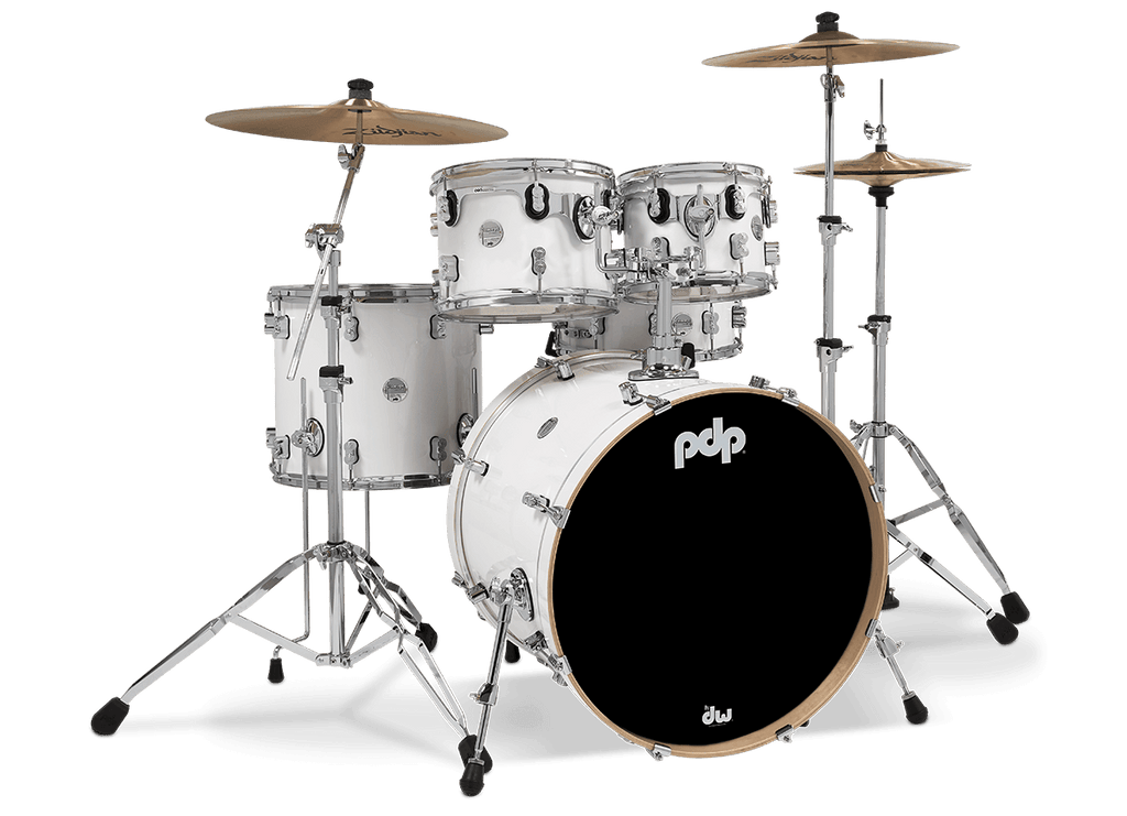PDP Concept Maple 5-Piece Shell Pack 22", Pearlescent White, Chrome Hardware