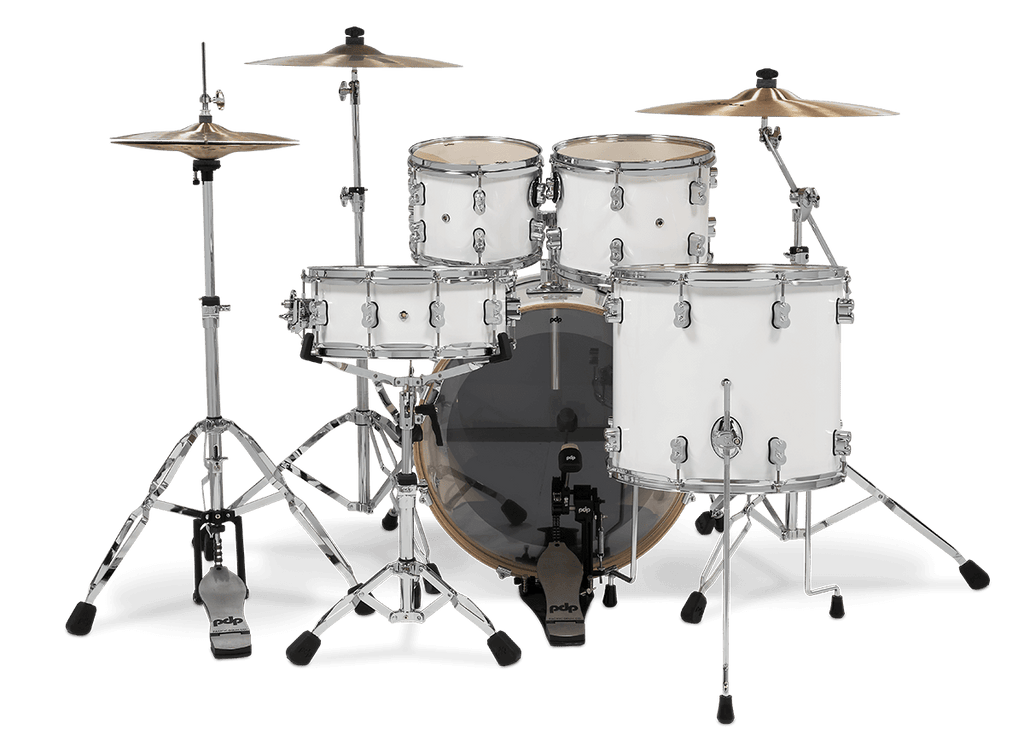 PDP Concept Maple 5-Piece Shell Pack 22", Pearlescent White, Chrome Hardware