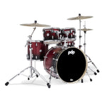 PDP Concept Maple 5-Piece Shell Pack 22", Red-to-Black Fade, Chrome Hardware