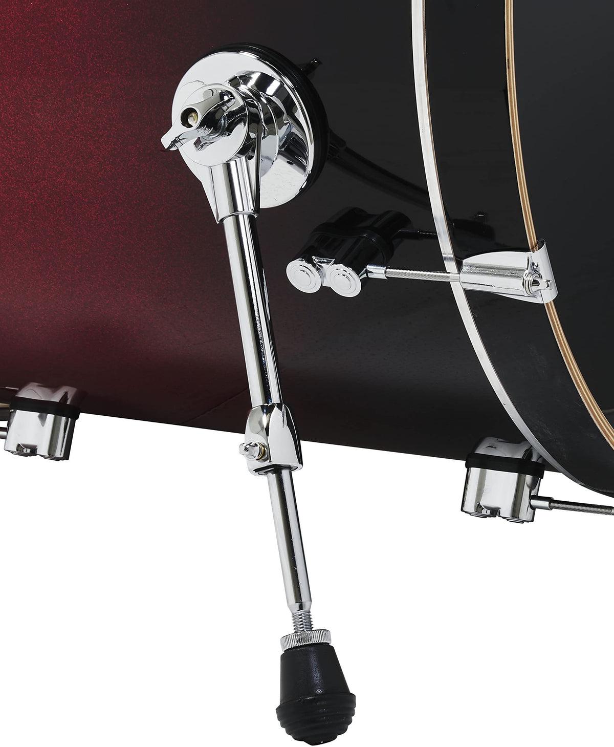 PDP Concept Maple 5-Piece Shell Pack 22", Red-to-Black Fade, Chrome Hardware