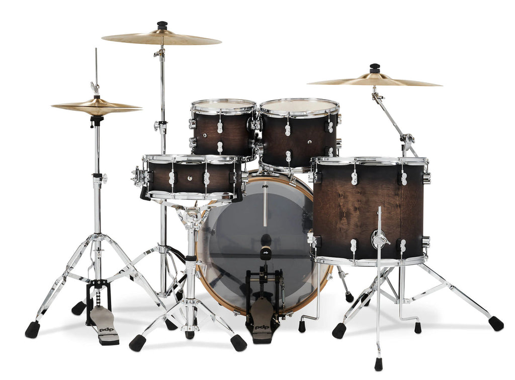 PDP Concept Maple 5-Piece Shell Pack 22", Satin Charcoal Burst, Chrome Hardware