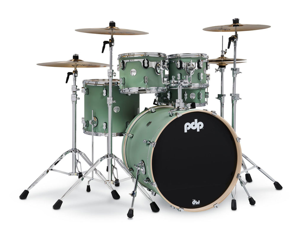 PDP Concept Maple 5-Piece Shell Pack 22", Satin Seafoam, Chrome Hardware