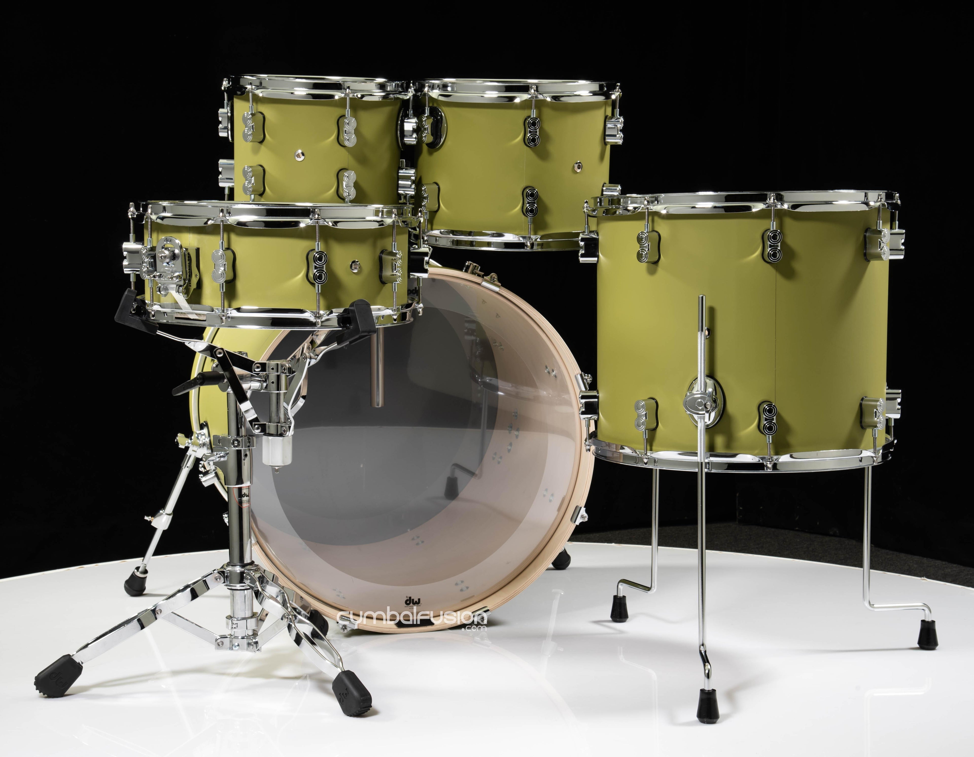 PDP Concept Maple 5-Piece Shell Pack 22", Satin Olive, Chrome Hardware