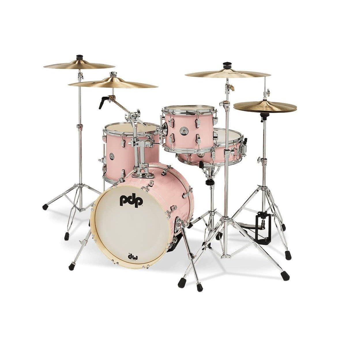 PDP New Yorker 4-Piece Shell Pack 16", Pale Rose Sparkle, Chrome Hardware