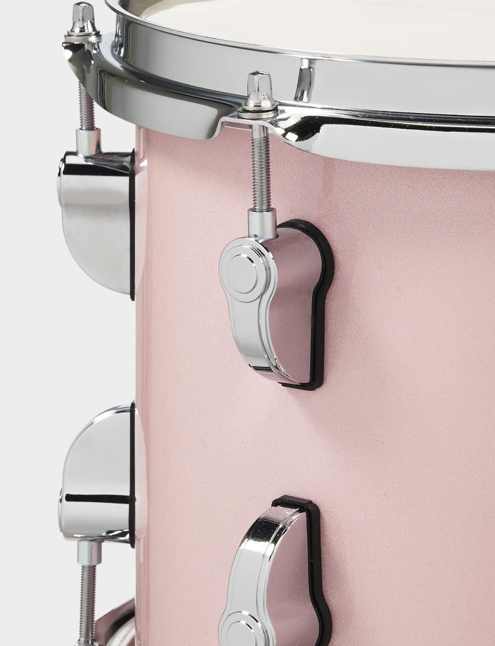 PDP New Yorker 4-Piece Shell Pack 16", Pale Rose Sparkle, Chrome Hardware