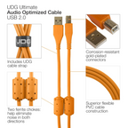 UDG Ultimate Audio Cable USB 2.0 A-B, Orange, Staight, 1 m