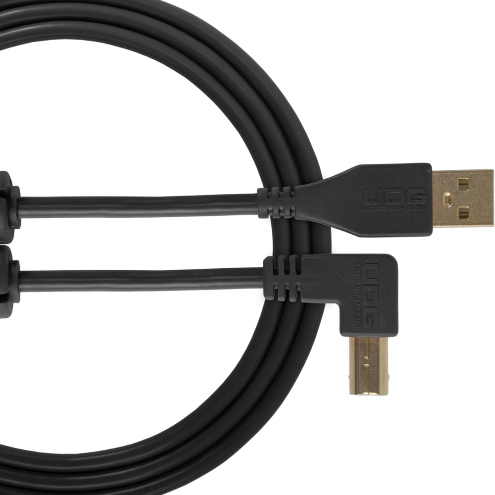 UDG Ultimate Audio Cable USB 2.0 A-B, Black, Angled, 1 m