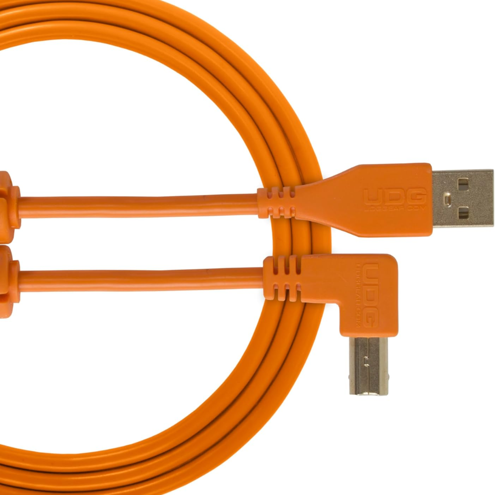 UDG Ultimate Audio Cable USB 2.0 A-B, Orange, Angled, 1 m
