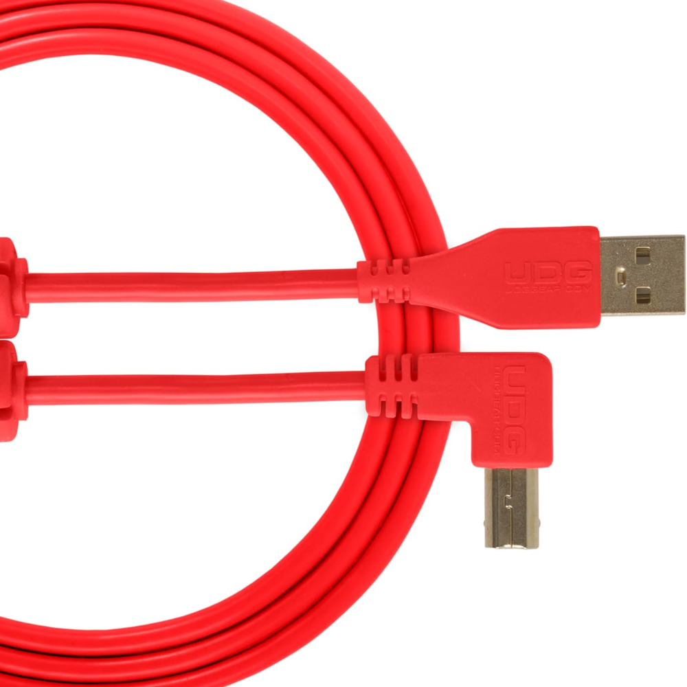 UDG Ultimate Audio Cable USB 2.0 A-B, Red, Angled, 1 m