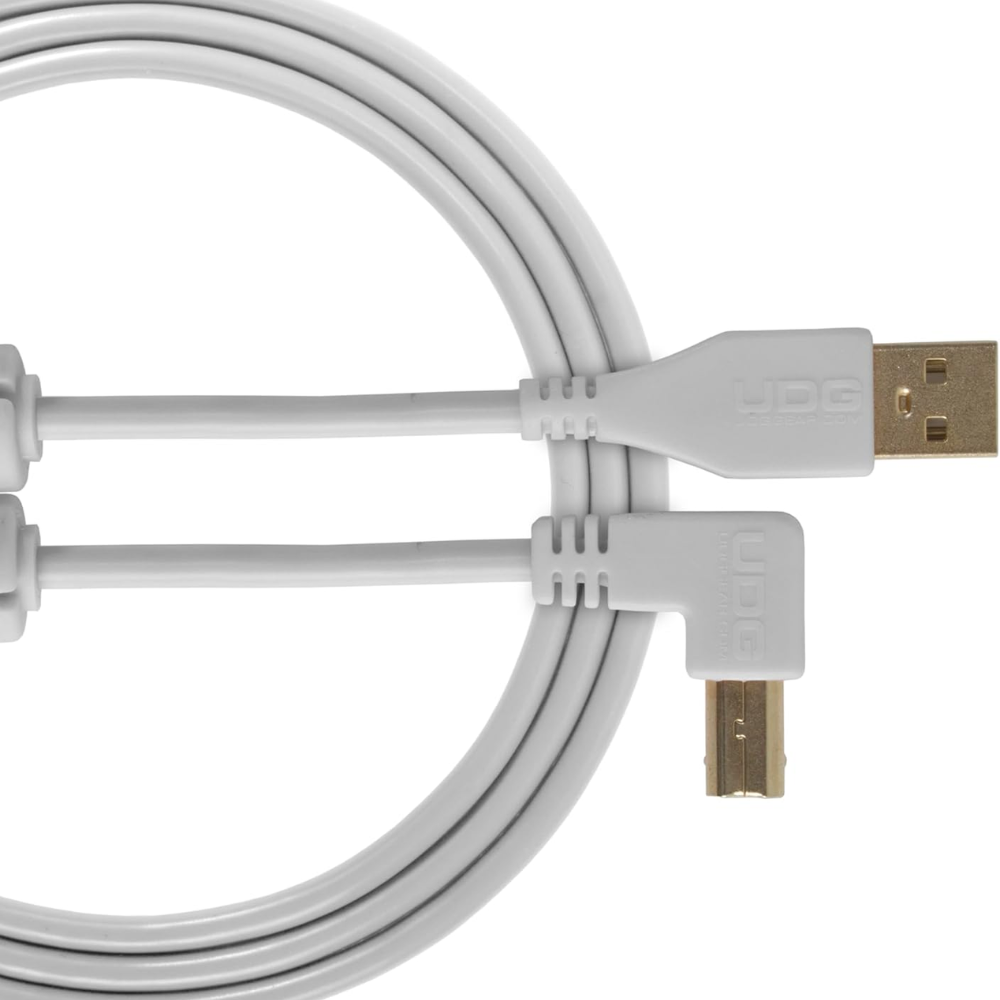 UDG Ultimate Audio Cable USB 2.0 A-B, White, Angled, 2 m