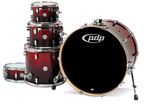 PDP Concept Maple 5-Piece Shell Pack 22", Red-to-Black Fade, Chrome Hardware