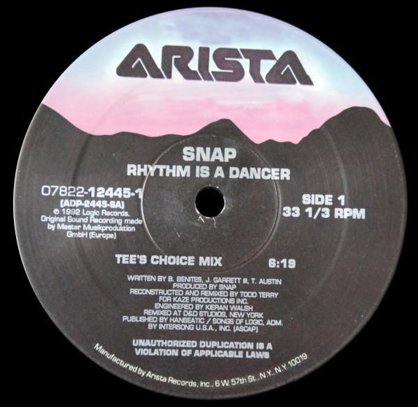 Snap! Rhythm Is A Dancer (Remix) 12"Vinyl (Electronic)